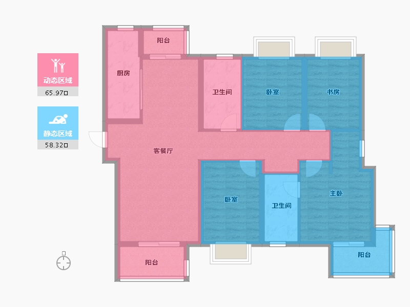 湖北省-武汉市-香港置地光明地产印湖云著-111.01-户型库-动静分区