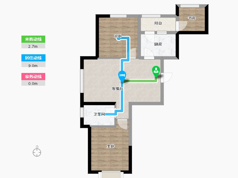 辽宁省-沈阳市-保利达沈河东-58.69-户型库-动静线