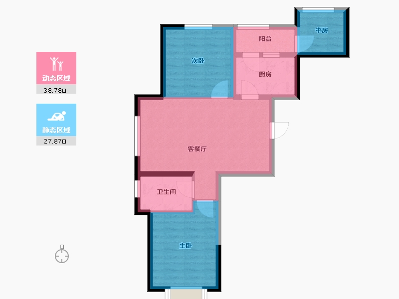 辽宁省-沈阳市-保利达沈河东-58.69-户型库-动静分区