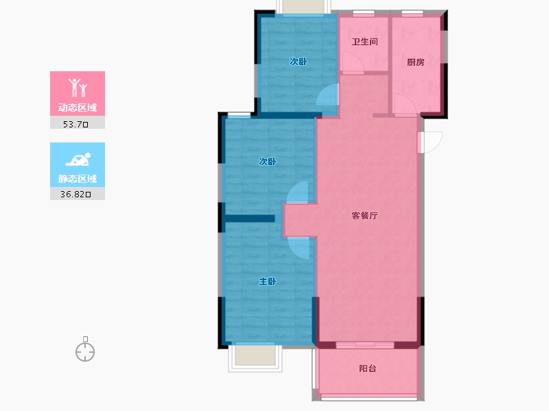 湖北省-武汉市-汉津阳光城-81.86-户型库-动静分区