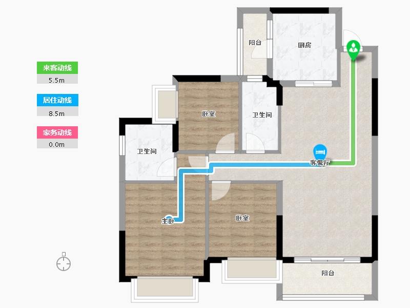 广东省-东莞市-东莞恒大悦龙台-86.86-户型库-动静线