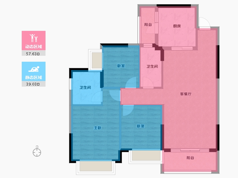 广东省-东莞市-东莞恒大悦龙台-86.86-户型库-动静分区