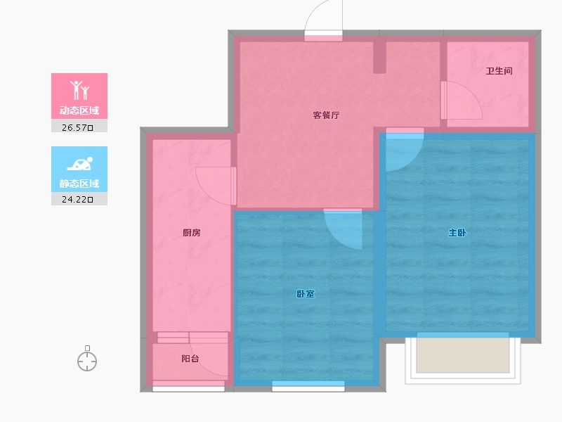 辽宁省-沈阳市-御龙湾-44.58-户型库-动静分区