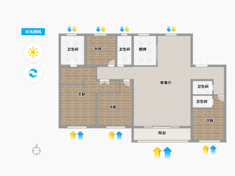 天津-天津市-中海领馆壹号-199.20-户型库-采光通风