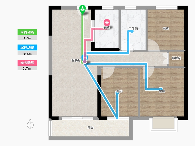 湖南省-长沙市-长沙融创城-70.14-户型库-动静线