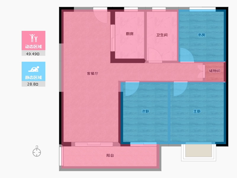 湖南省-长沙市-长沙融创城-70.14-户型库-动静分区