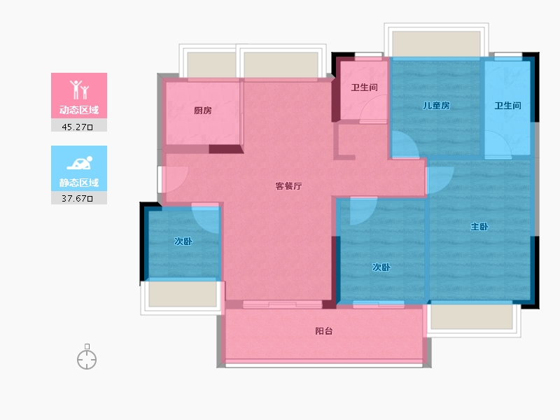 广东省-东莞市-壹品松湖-74.21-户型库-动静分区