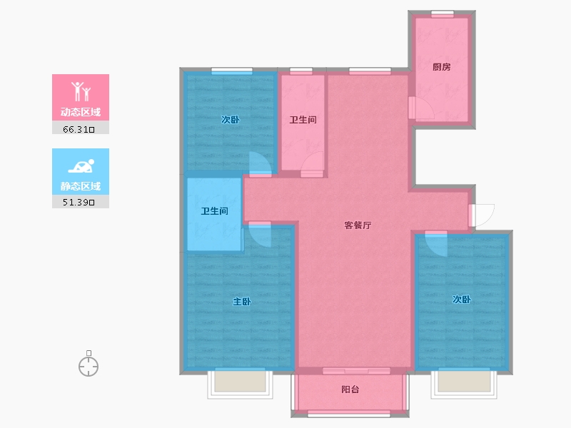 山西省-晋中市-瑞达家园-113.68-户型库-动静分区