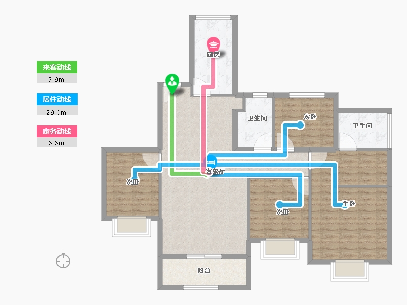 江苏省-苏州市-苏州恒大珺睿庭​-109.58-户型库-动静线