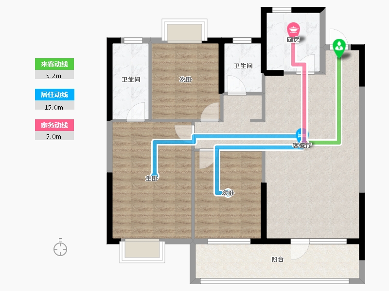 湖北省-武汉市-汉津阳光城-104.00-户型库-动静线