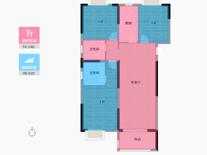 湖北省-武汉市-汉津阳光城-95.00-户型库-动静分区