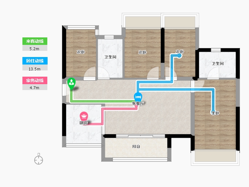 广东省-东莞市-保利招商锦上-80.16-户型库-动静线