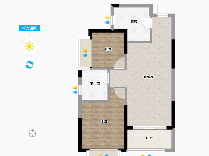 广东省-东莞市-东莞恒大悦龙台-58.57-户型库-采光通风