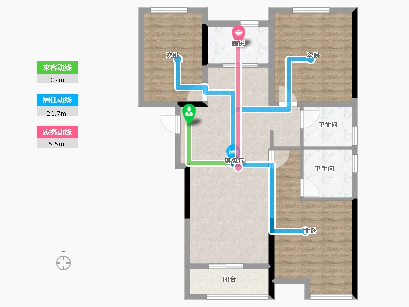 湖北省-武汉市-清能正荣府-94.40-户型库-动静线