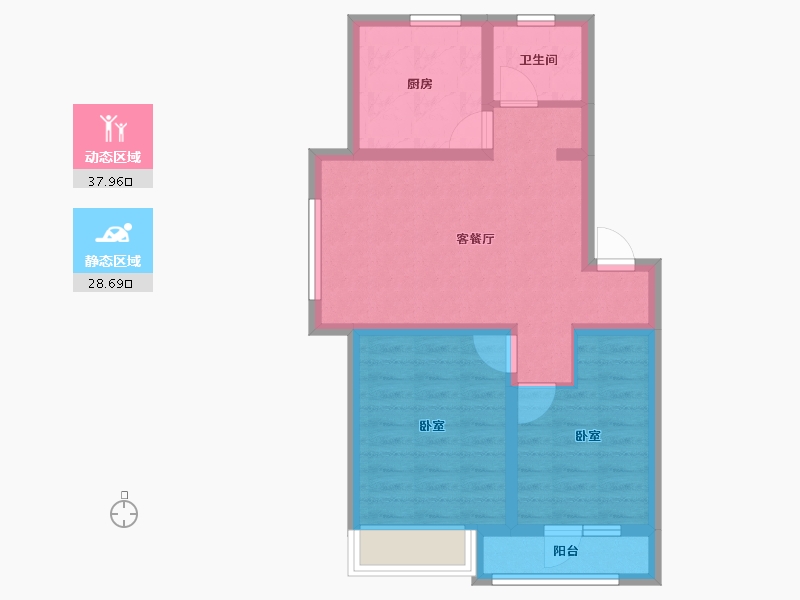 辽宁省-沈阳市-御龙湾-58.30-户型库-动静分区