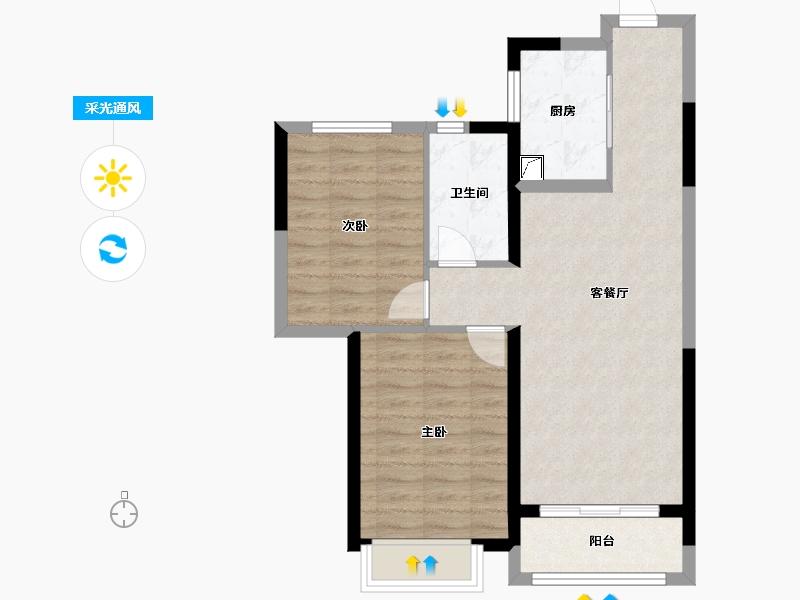 湖北省-武汉市-城投融创国博城-67.18-户型库-采光通风