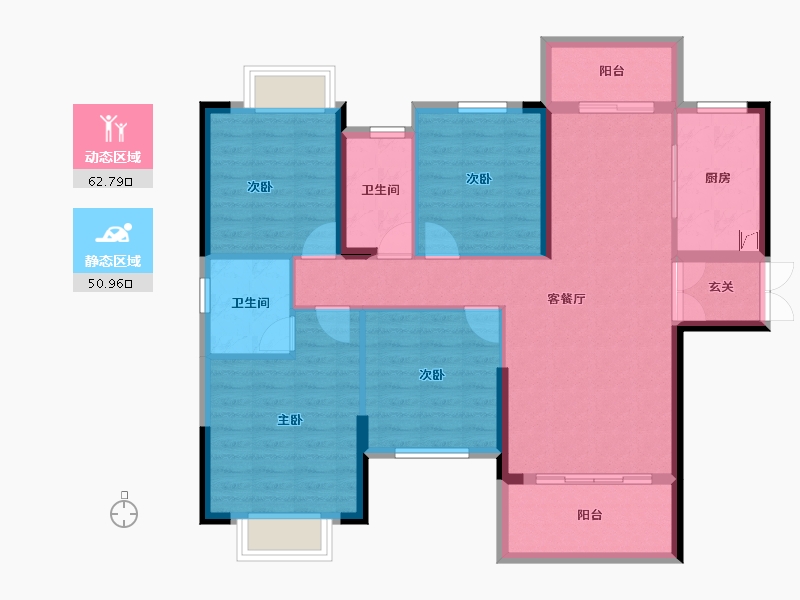 湖南省-长沙市-和苑天辰-102.19-户型库-动静分区