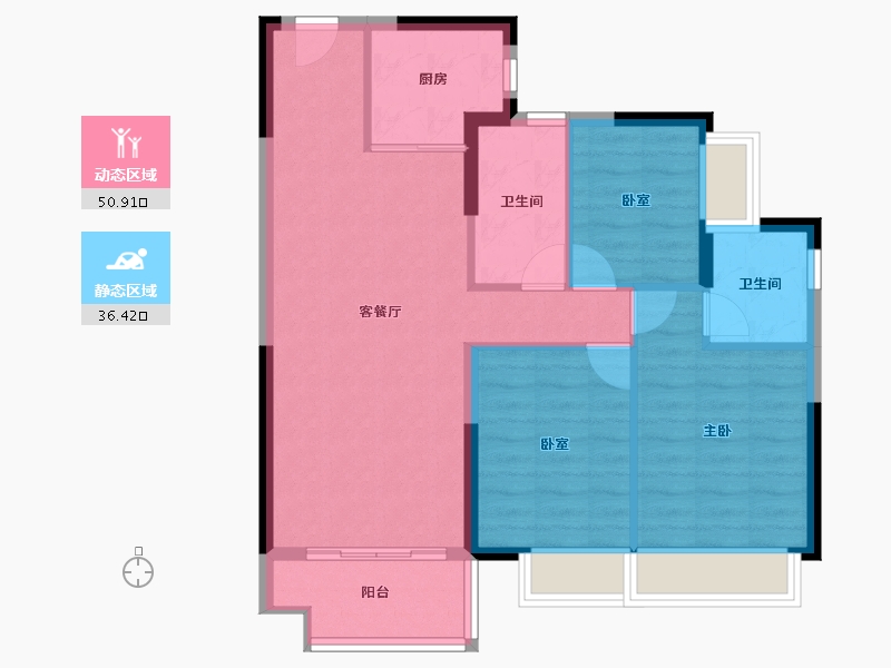 广东省-东莞市-保利·世茂·阳光城·阅云台-78.67-户型库-动静分区