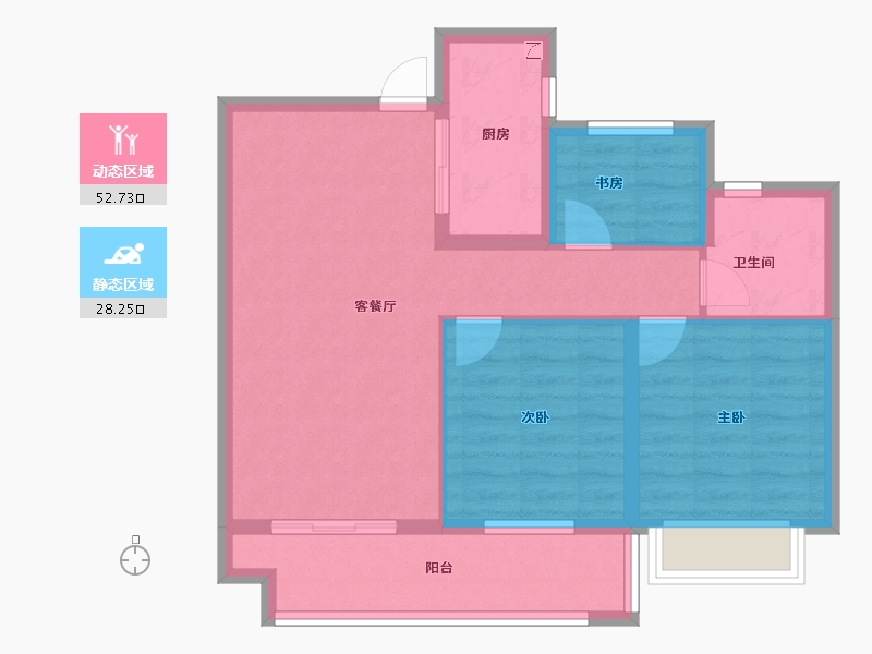 浙江省-宁波市-海湾新城-72.05-户型库-动静分区