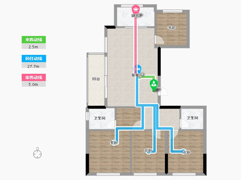 浙江省-宁波市-时代·江湾四季院-102.40-户型库-动静线