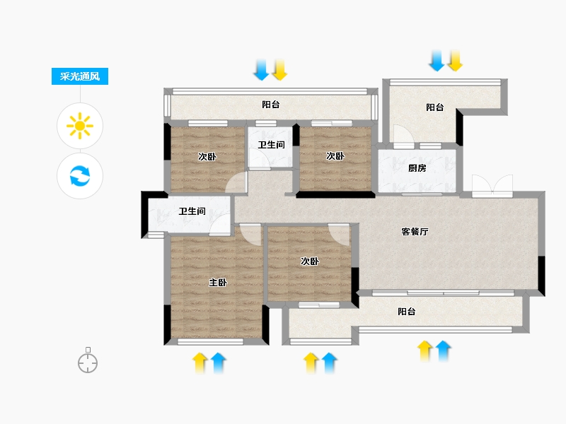 贵州省-贵阳市-置投长岛国际-103.59-户型库-采光通风