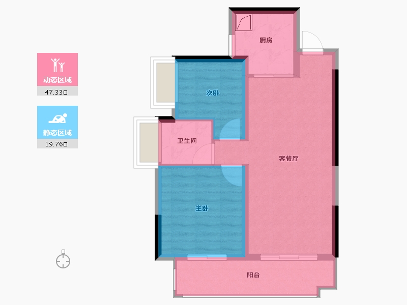 贵州省-贵阳市-贵阳恒大观山学府-60.00-户型库-动静分区