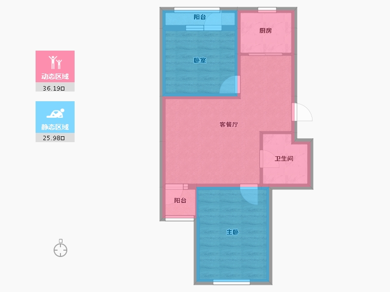 辽宁省-沈阳市-御龙湾-54.74-户型库-动静分区