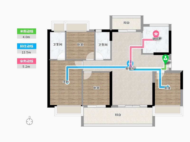 广东省-东莞市-碧桂园云樾半岛-103.69-户型库-动静线