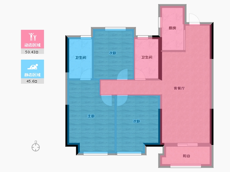 湖北省-武汉市-清能正荣府-86.40-户型库-动静分区