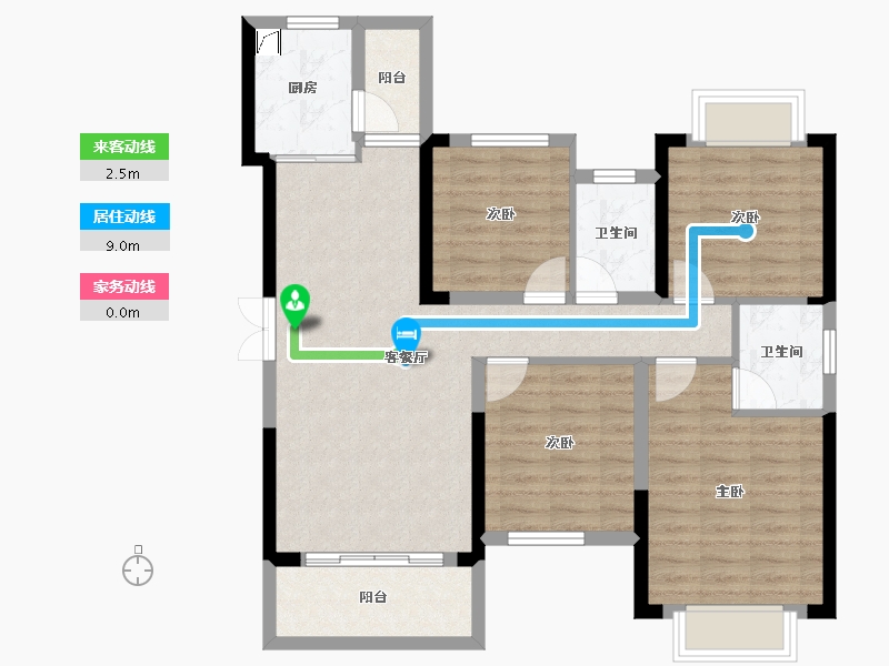 湖南省-长沙市-和苑天辰-89.49-户型库-动静线