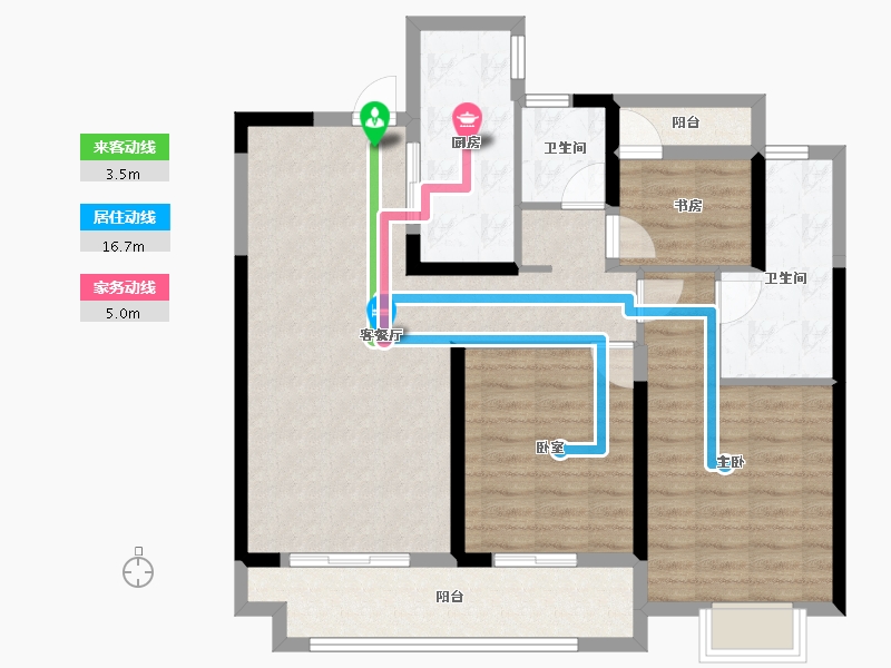 湖南省-长沙市-澳海云天赋-92.90-户型库-动静线