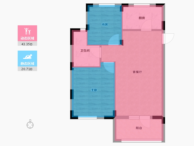 湖北省-武汉市-汉津阳光城-57.59-户型库-动静分区