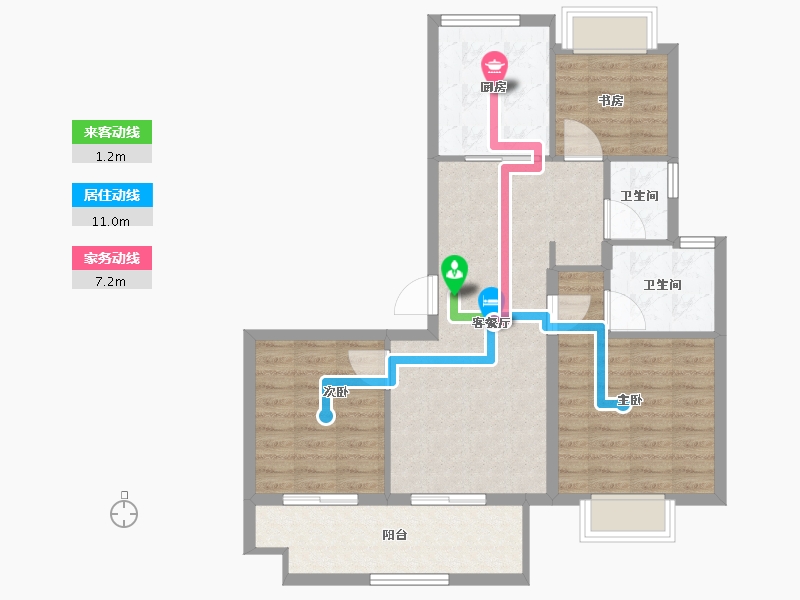 江苏省-苏州市-星辰四季-81.60-户型库-动静线