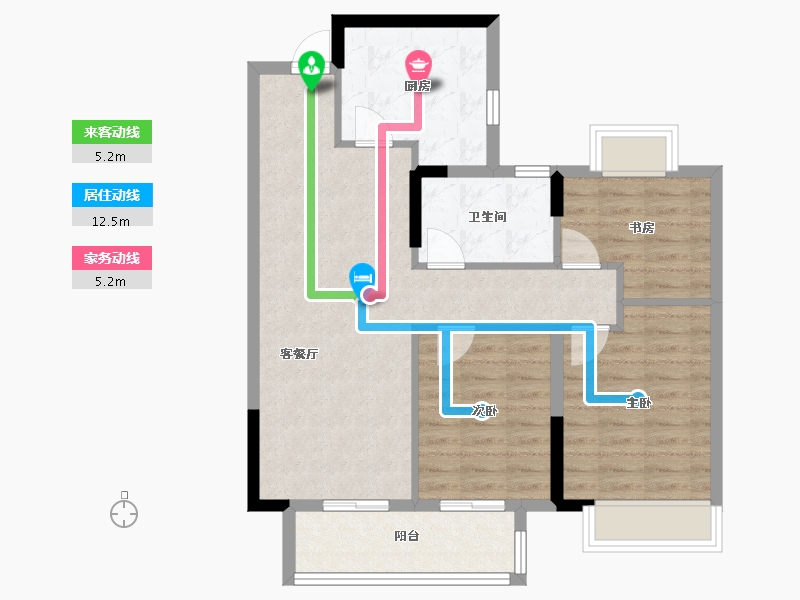 湖北省-武汉市-帝大御璟城-79.20-户型库-动静线