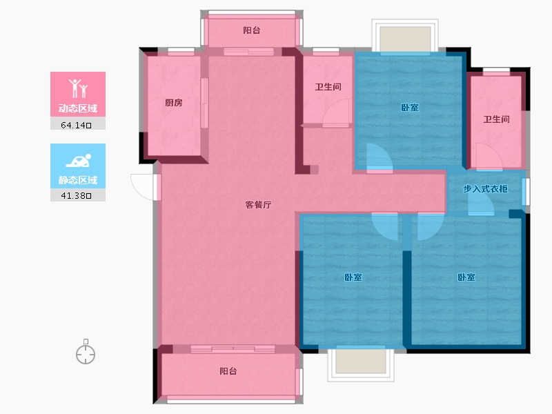 湖北省-武汉市-武汉中国健康谷-93.74-户型库-动静分区