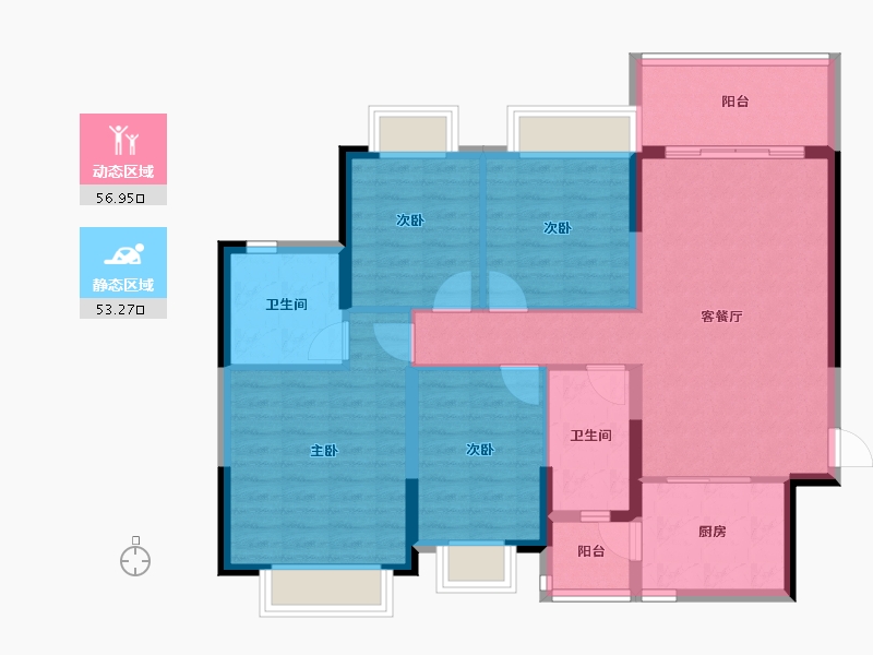 广东省-东莞市-东莞恒大悦龙台-98.96-户型库-动静分区