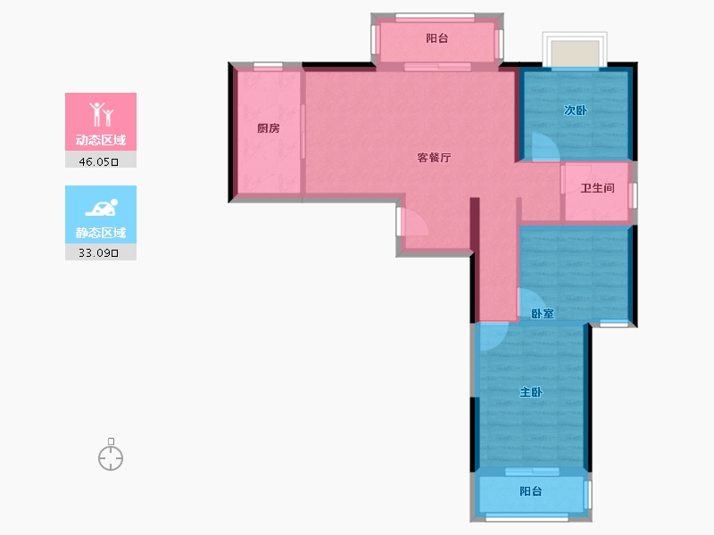 湖北省-武汉市-美联城观-70.03-户型库-动静分区