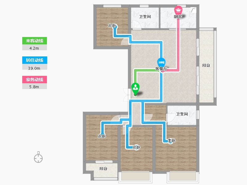 浙江省-台州市-中梁壹号院-130.00-户型库-动静线