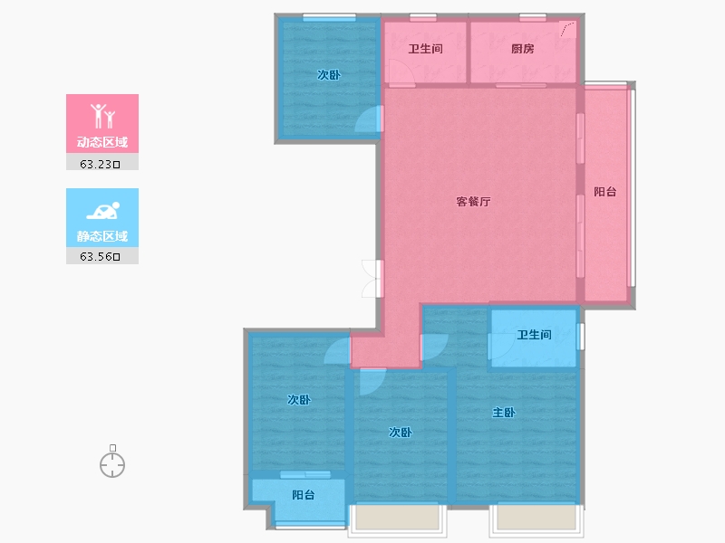 浙江省-台州市-中梁壹号院-130.00-户型库-动静分区