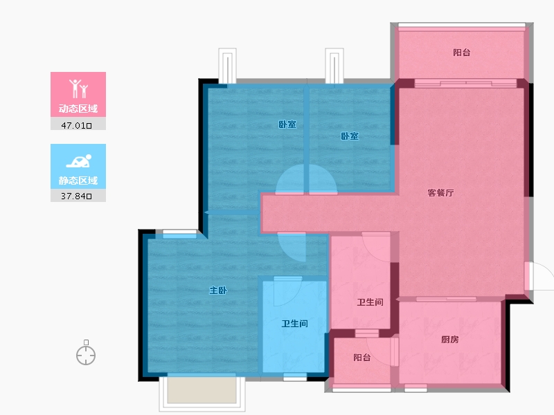 广东省-东莞市-东莞恒大悦龙台-75.86-户型库-动静分区