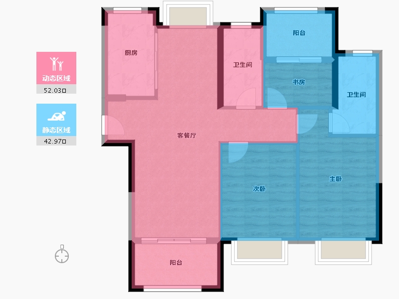 福建省-厦门市-国贸学原-85.61-户型库-动静分区