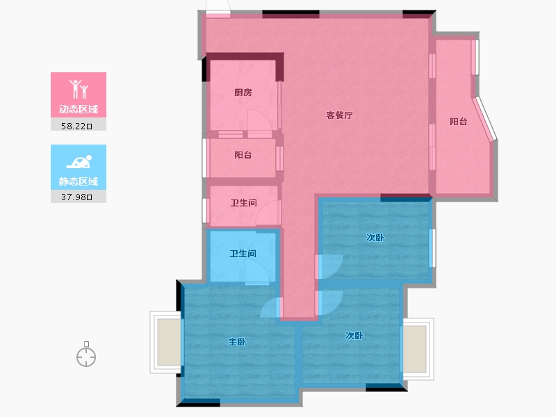 四川省-成都市-朗诵观山樾-91.00-户型库-动静分区