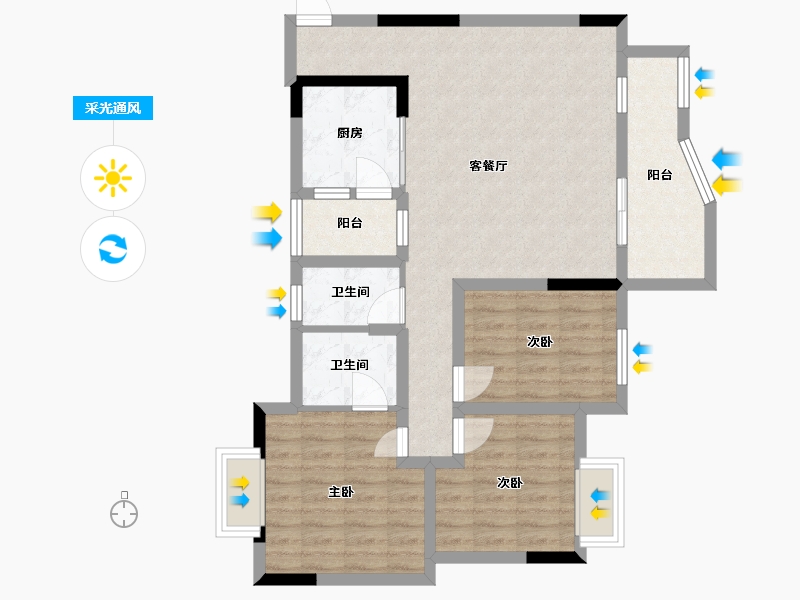 四川省-成都市-朗诵观山樾-91.00-户型库-采光通风