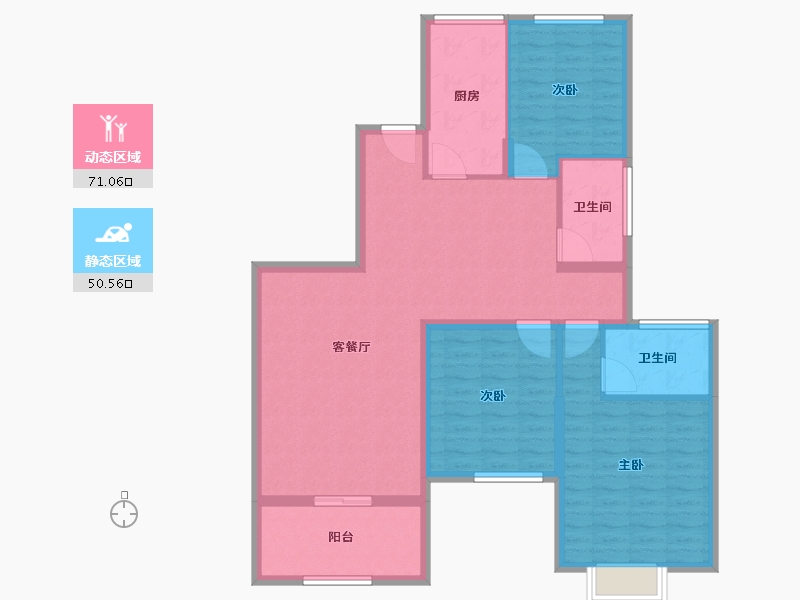 江苏省-苏州市-苏州恒大珺睿庭​-109.84-户型库-动静分区