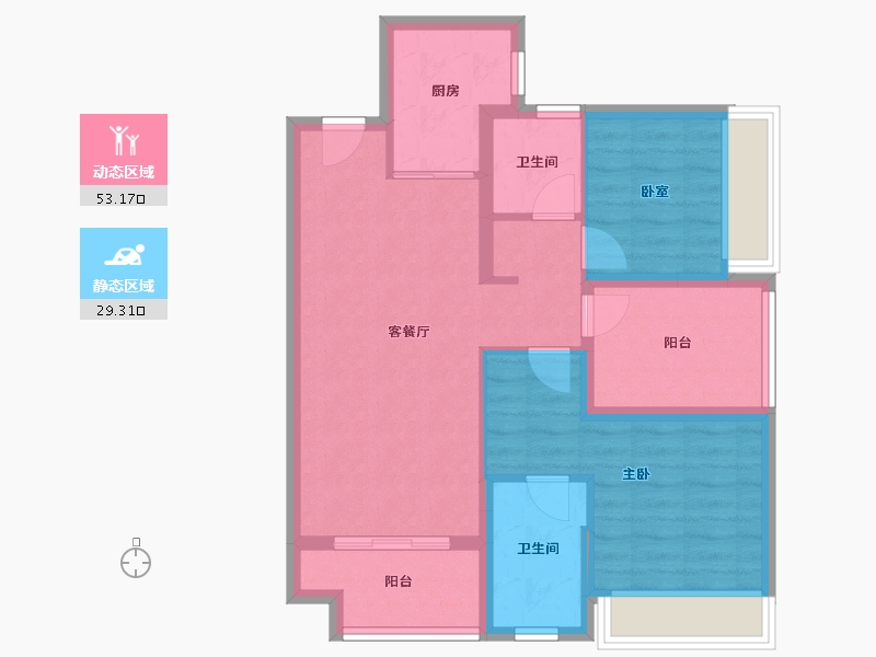 广东省-佛山市-招商悦府-73.00-户型库-动静分区