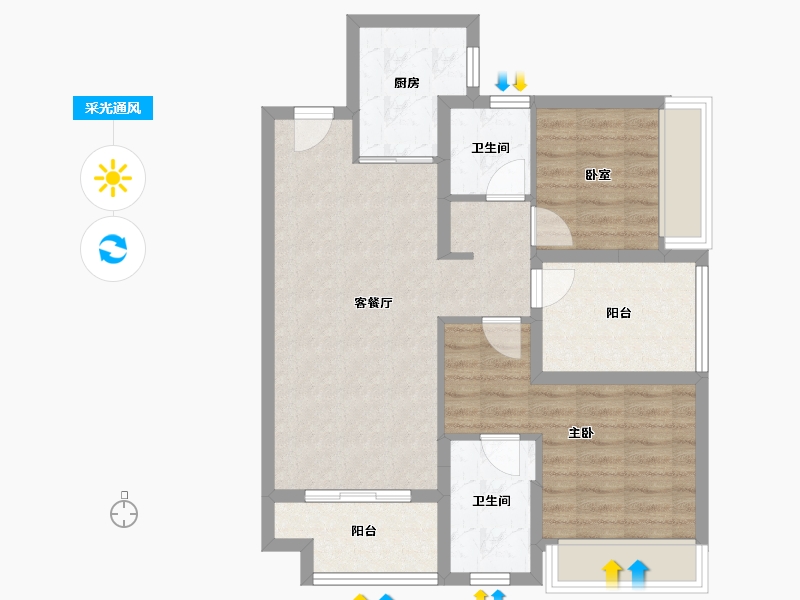 广东省-佛山市-招商悦府-73.00-户型库-采光通风