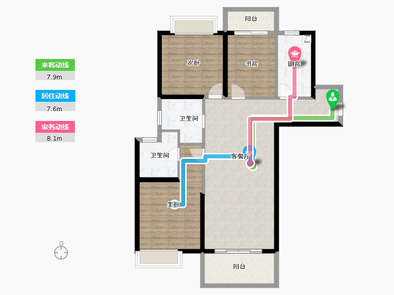 湖北省-武汉市-恒韵府-108.72-户型库-动静线