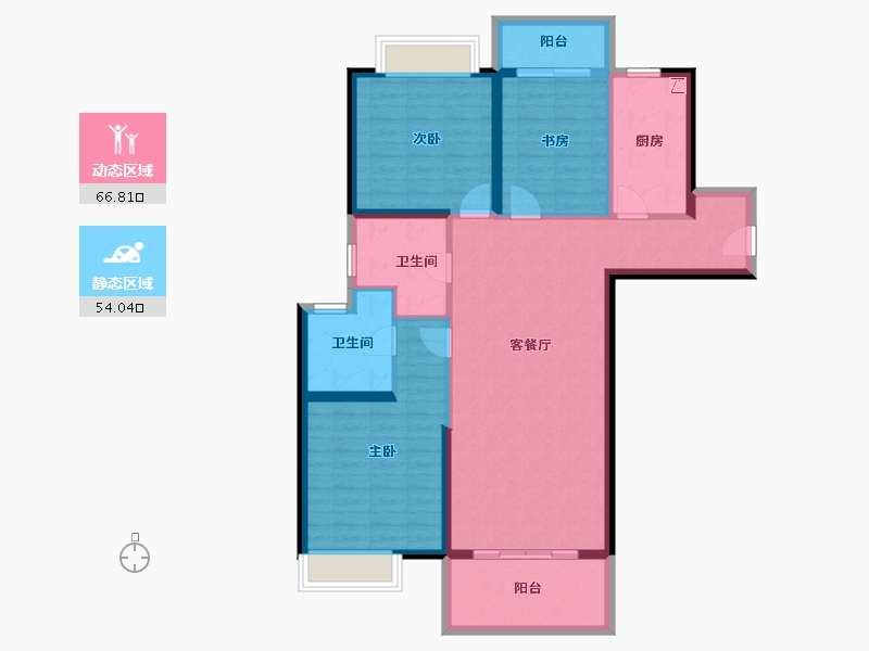 湖北省-武汉市-恒韵府-108.72-户型库-动静分区