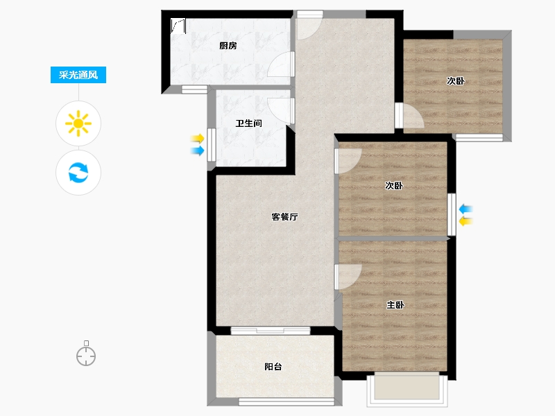 湖北省-武汉市-恒韵府-81.04-户型库-采光通风