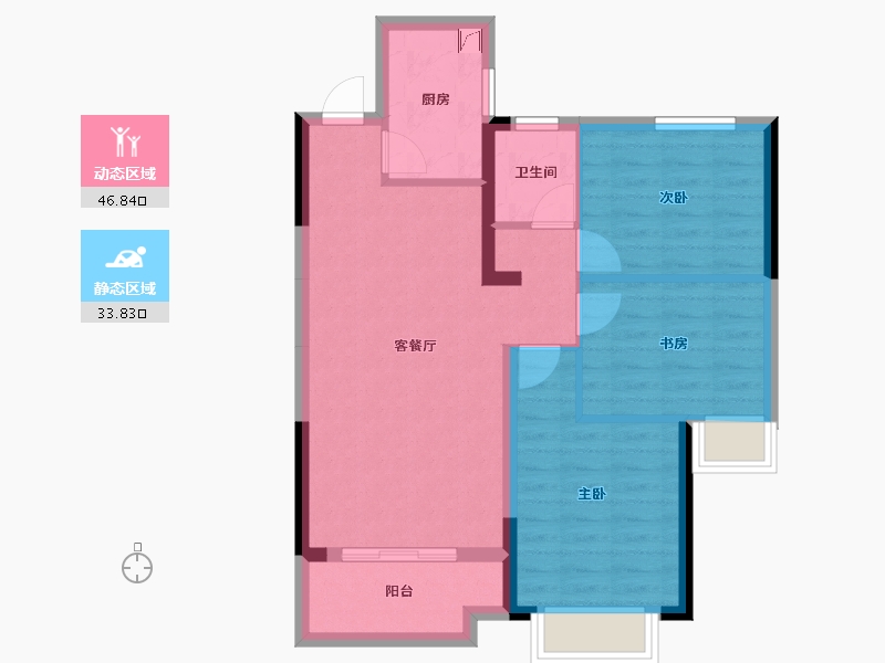 湖南省-长沙市-和苑天辰-72.05-户型库-动静分区